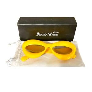Yellow Chunky Sunglasses by Amira Wang Loewe Hip Hop Glamour Cat Eye NWOT